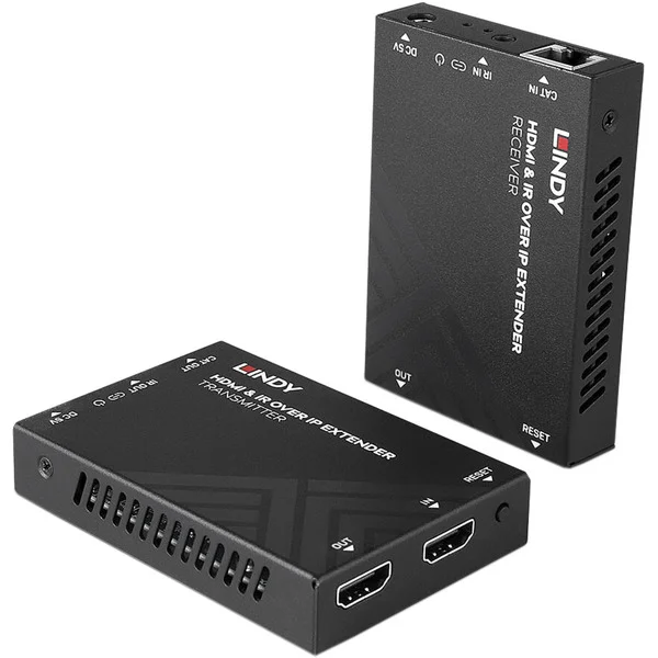 Lindy HDMI & IR über IP Extender, HDMI Verlängerung (schwarz)