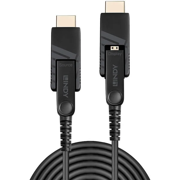 Lindy 20m Fibre Optic Hybrid Micro-HDMI 18G, Kabel (schwarz, 20 Meter)