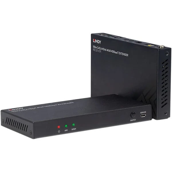 Lindy HDMI 4K60 HDBaseT Extender, HDMI Verlängerung (schwarz, 100m, Cat.6)