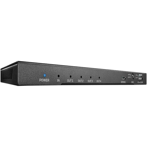 Lindy 4 Port HDMI 2.0 Splitter, HDMI Splitter (schwarz, 18G, mit Audio)