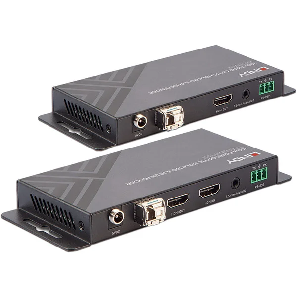 Lindy Fibre Optic HDMI Extender, HDMI Verlängerung (schwarz, 300m, 18G, IR)