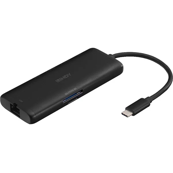 Lindy USB-C Mini Dockingstation (schwarz, DST-Mini, USB-C, 4K, 100W Pass-Through)