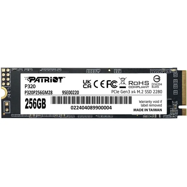 Patriot P320 256GB, SSD (PCIe 3.0 x4, NVMe 1.3, M.2 2280)