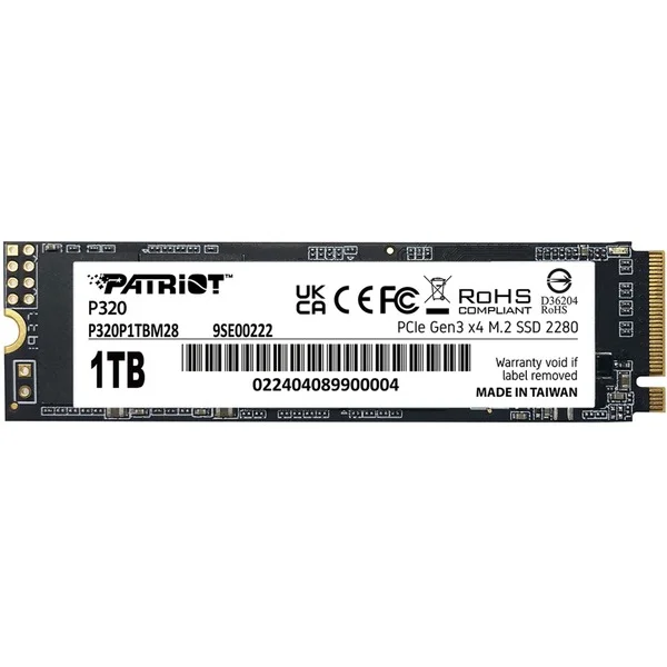 Patriot P320 1 TB, SSD (PCIe 3.0 x4, NVMe 1.3, M.2 2280)