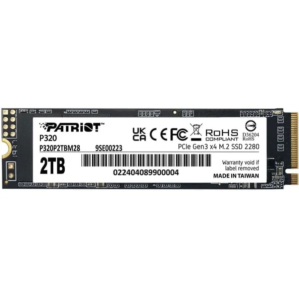 Patriot P320 2 TB, SSD (PCIe 3.0 x4, NVMe 1.3, M.2 2280)