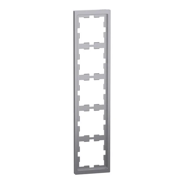 Merten Rahmen fünffach Edelstahl D-Life Typ MEG4050-6536, lackierter Thermoplast, glänzend (edelstahl, Retail)