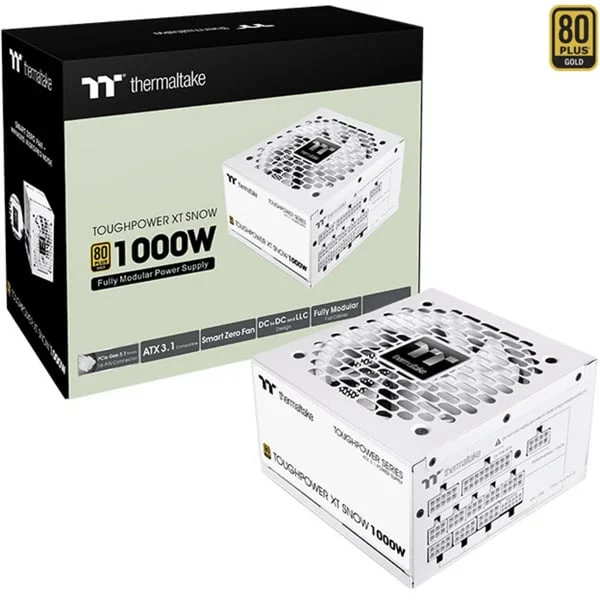 Thermaltake Toughpower XT 1000W Snow, PC-Netzteil (weiß, 1x 12-Pin High Power GPU, 5x PCIe, Kabelmanagement, 1000 Watt)