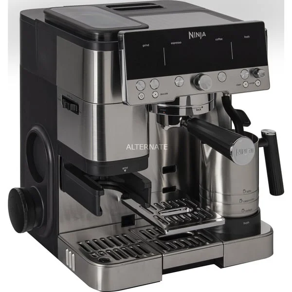 Ninja Luxe Premium Siebträger ES601EU, Espressomaschine (silber/schwarz)