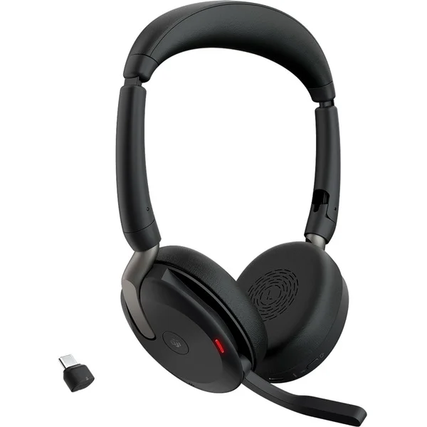 Jabra Evolve2 65 Flex Duo WLC, mit Ladepad, Headset (schwarz, Stereo, Microsoft Teams, USB-C, Link380c)