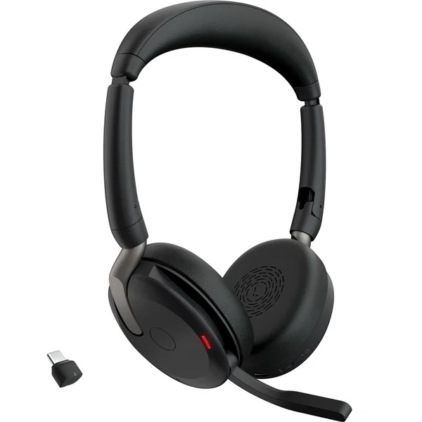 Jabra Evolve2 65 Flex Duo WLC, mit Ladepad, Headset (schwarz, Stereo, UC, USB-C, Link380c)