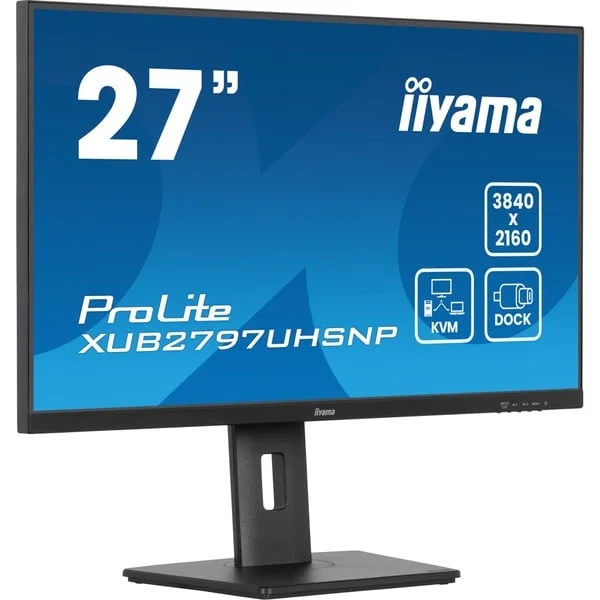 iiyama Prolite XUB2797UHSNP-B1, LED-Monitor (68.5 cm (27 Zoll), schwarz (matt), 4K UHD, IPS, USB-C-Dock, KVM-Switch, RJ45)