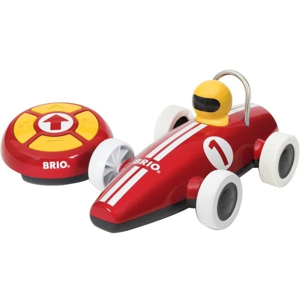 BRIO RC Rennwagen mit Fernsteuerung , Spielfahrzeug (rot/weiß)
