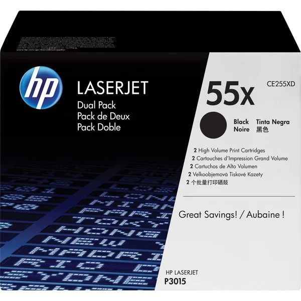 HP Toner schwarz 55X (CE255XD) (Doppelpack)