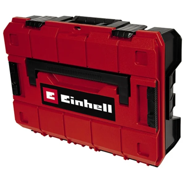 EINHELL Systemkoffer E-Case S-F incl. grid foam, Werkzeugkiste (schwarz/rot, mit Rasterschaumstoffeinlage)