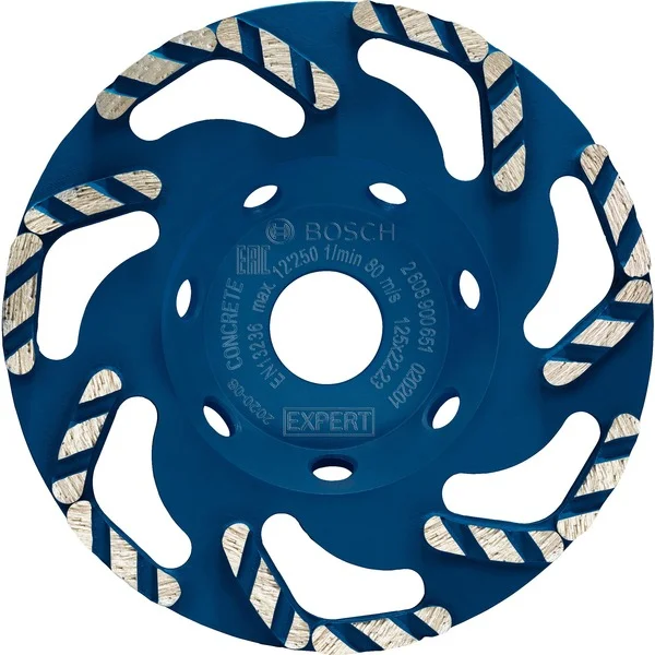 Bosch Professional Diamant-Topfscheibe Expert for Concrete, Ø 125mm, Schleifscheibe (Bohrung 22,23mm, für Beton- und Winkelschleifer)