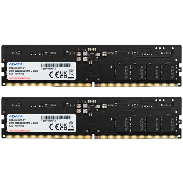 ADATA DIMM 64 GB DDR5-5600 (2x 32 GB) Dual-Kit, Arbeitsspeicher (schwarz, AD5U560032G-DT, Premier Tray, AMD EXPO)