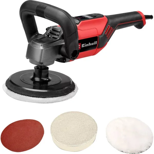 EINHELL Poliermaschine und Schleifmaschine CC-PO 1100/150 CE (rot/schwarz, 1.100 Watt, Schleifscheibe Ø 150mm)
