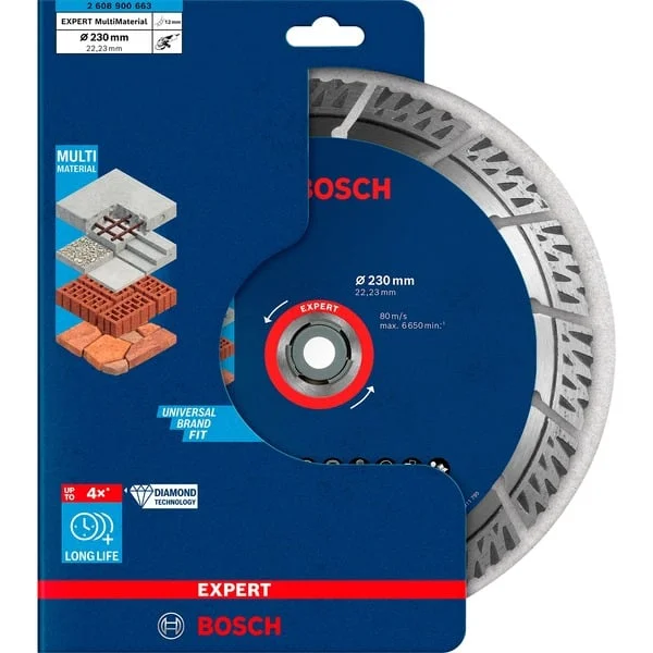 Bosch Professional Diamanttrennscheibe Expert MultiMaterial, Ø 230mm (Bohrung 22,23mm)