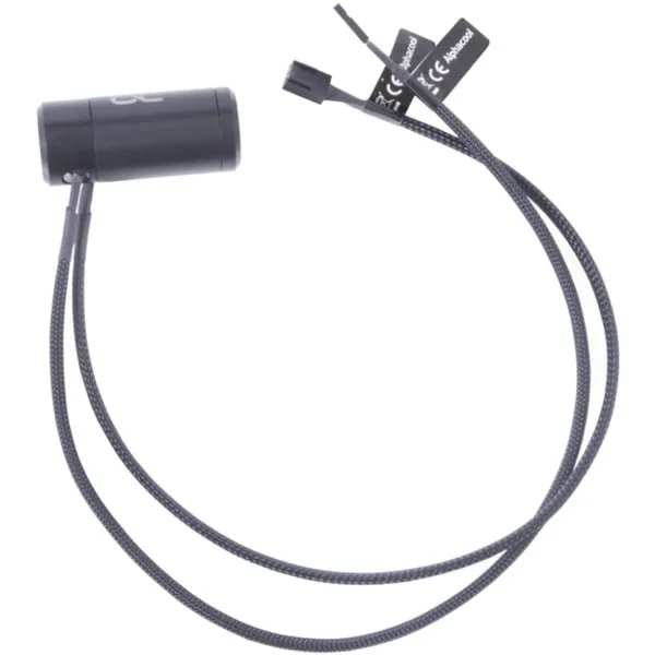 Alphacool ES Durchfluss- und Temperatursensor "HighFlow" mit Tachosignal (schwarz)