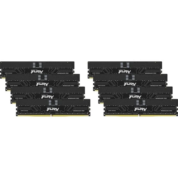 Kingston FURY DIMM 256 GB DDR5-5600 (8x 32 GB) Octo-Kit, Arbeitsspeicher (schwarz, KF556R36RBK8-256, Renegade PRO, INTEL XMP)