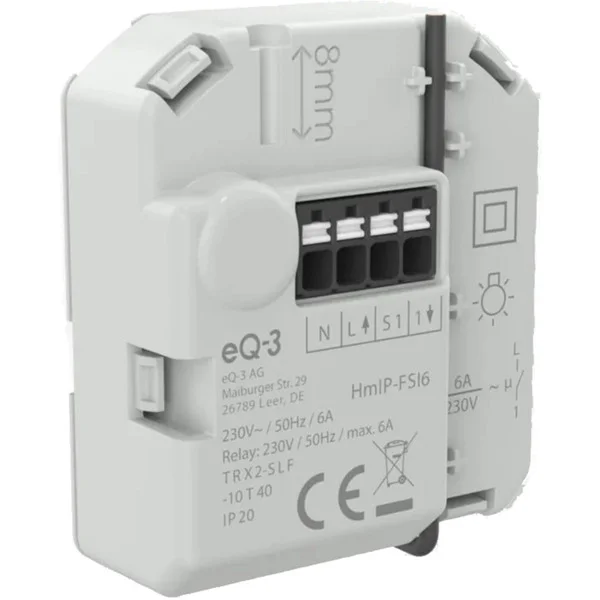 Homematic IP Schaltaktor mit Taster­­eingang (6 A) – Unterputz (HmIP-FSI6)
