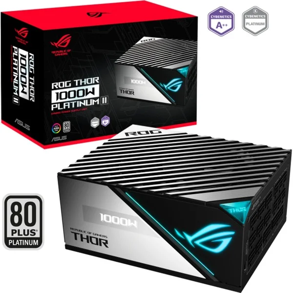 ASUS ROG-THOR-1000P2-GAMING 1000W, PC-Netzteil (schwarz, mit Aura-Sync und einem OLED-Display, 1000 Watt, B-Ware)
