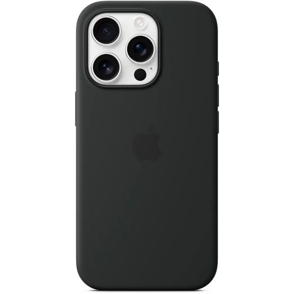 Apple Silikon Case mit MagSafe, Handyhülle (schwarz, iPhone 16 Pro)
