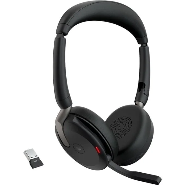 Jabra Evolve2 65 Flex Duo, Headset (schwarz, Stereo, Microsoft Teams, USB-A, Link380a, B-Ware)