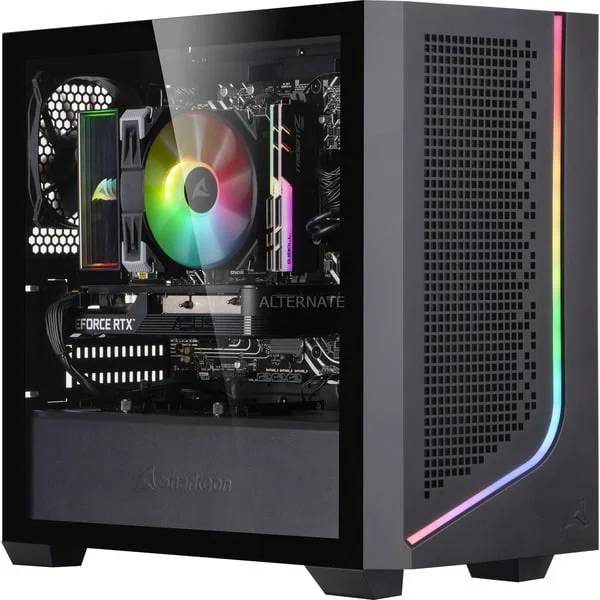 ALTERNATE Gaming-PC • RTX 5060 • Intel® Core™ i5-14400F • 16 GB RAM (schwarz/transparent, Windows 11 Home)