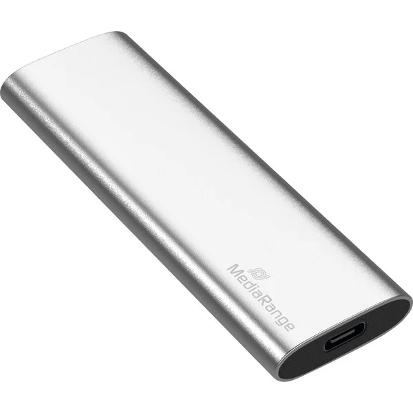 MediaRange 480 GB, Externe SSD (silber, USB-C 3.2 Gen 2 (10 Gbit/s))