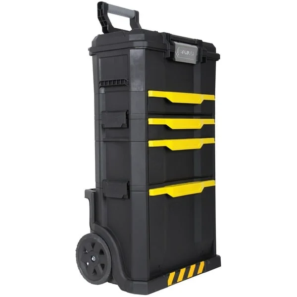 Stanley Rollende Werkstatt 3-in-1, Werkzeugwagen (schwarz/gelb, mit Trolley-Griff)