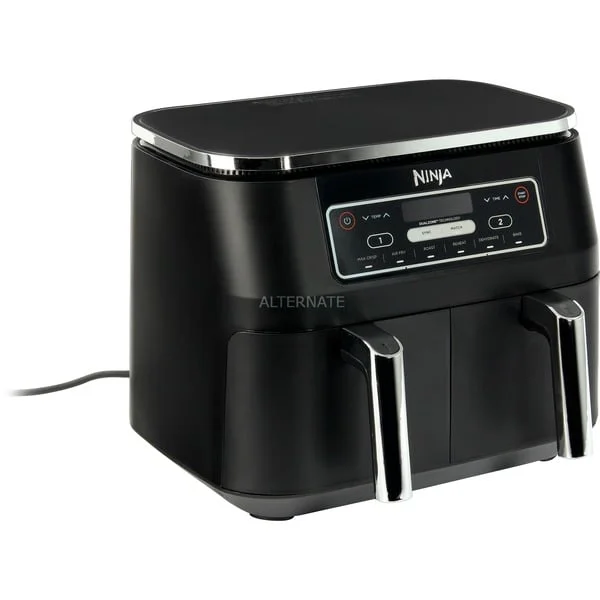 Ninja Foodi Dual Zone Heißluftfritteuse AF300EU (schwarz, 2x 1.200 Watt, 2 Körbe je 3,8 Liter)