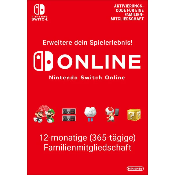 Nintendo Switch Online – 365-Tage-Familienmitgliedschaft, Gamecard