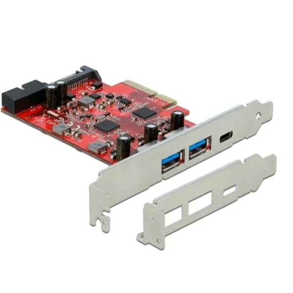 DeLOCK PCIe x4 > 1x USB 3.2 Gen 2 USB-C,+ 2xUSB-A, 1x intern USB 3.2 Gen 1, Schnittstellenkarte (B-Ware)