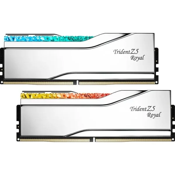 G.Skill DIMM 32 GB DDR5-6800 (2x 16 GB) Dual-Kit, Arbeitsspeicher (silber, F5-6800J3445G16GX2-TR5S, Trident Z5 Royal Silver, INTEL XMP)