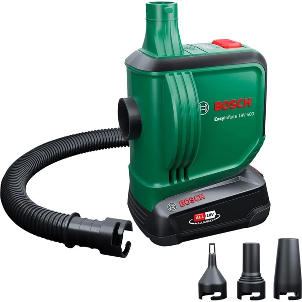Bosch Heimwerken & Garten Akku-Luftpumpe EasyInflate 18V-500, 18Volt (grün/schwarz, Li-Ionen Akku 2,0Ah, POWER FOR ALL ALLIANCE)