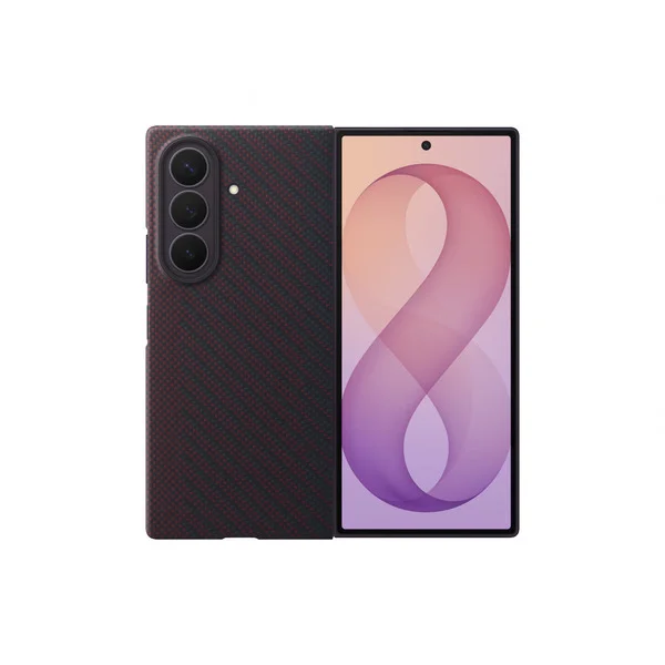 Samsung Carbon Magnet Case, Handyhülle (dunkelrot, Samsung Galaxy Z Fold8 Ultra)