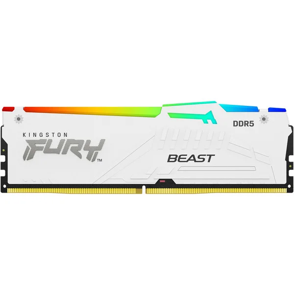 Kingston FURY DIMM 16 GB DDR5-5600 , Arbeitsspeicher (weiß, KF556C40BWA-16, FURY Beast RGB, INTEL XMP)