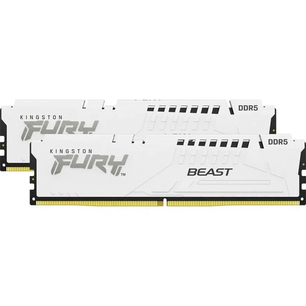 Kingston FURY DIMM 64 GB DDR5-5600 (2x 32 GB) Dual-Kit, Arbeitsspeicher (weiß, KF556C40BWK2-64, FURY Beast, INTEL XMP)