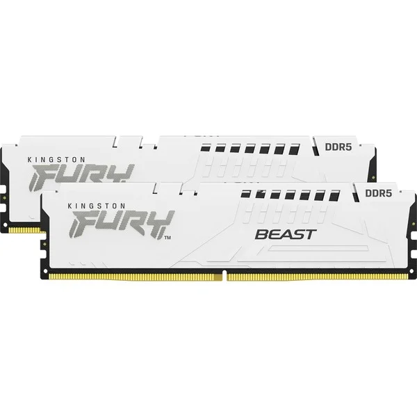 Kingston FURY DIMM 64 GB DDR5-5600 (2x 32 GB) Dual-Kit, Arbeitsspeicher (weiß, KF556C36BWEK2-64, FURY Beast, INTEL XMP, AMD EXPO)