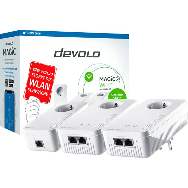 devolo Magic 2 WiFi next Multiroom Kit, Powerline (3 Adaper)