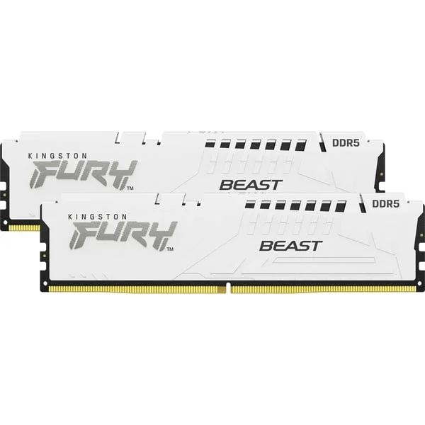 Kingston FURY DIMM 64 GB DDR5-6000 (2x 32 GB) Dual-Kit, Arbeitsspeicher (weiß, KF560C36BWEK2-64, FURY Beast, AMD EXPO)