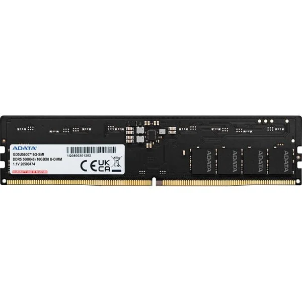 ADATA DIMM 16 GB DDR5-5600 (1x 16 GB), Arbeitsspeicher (schwarz, GD5U5600716G-SMI, Gold)