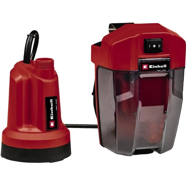 EINHELL Power X-Change Akku-Klarwasserpumpe GE-SP 18 LL Li, 18Volt, Tauch- / Druckpumpe (rot/schwarz, Li-Ionen Akku 4Ah)