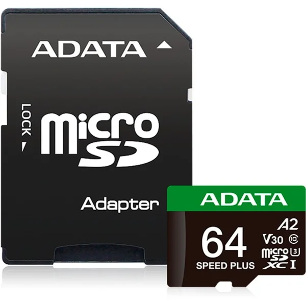 ADATA SPEED PLUS microSDXC 64 GB, Speicherkarte (UHS-I U3, Class 10, V30, A2)