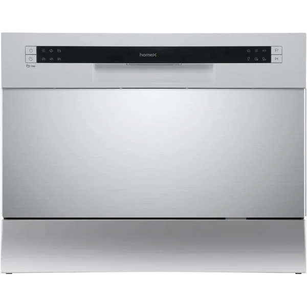 homeX GST6AD-S Tischgeschirrspüler , Spülmaschine (silber, 6 Maßgedecke)