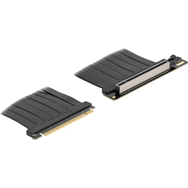 DeLOCK Riser Karte PCI E 5.0 x16>x16 Slot 90° mit Kabel 30cm, Riser Card (schwarz)