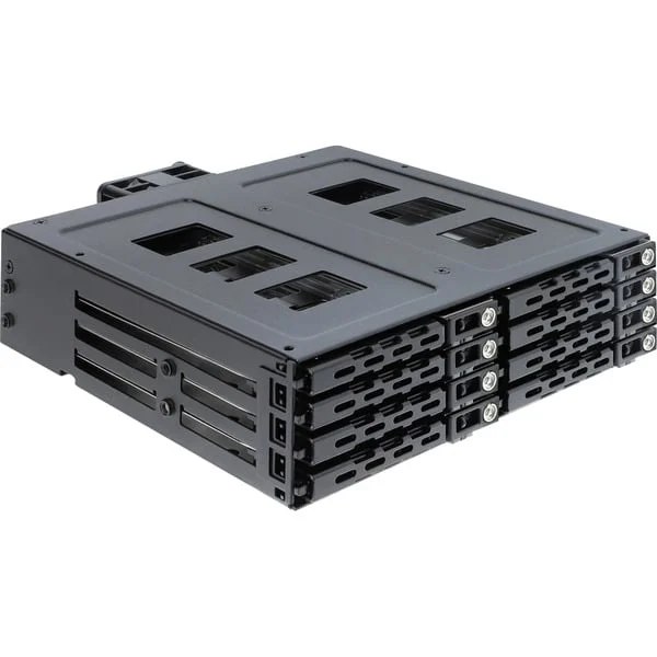 DeLOCK 5.25″ Wechselrahmen für 8 x 2.5″ SATA oder SAS HDD / SSD mit Schloss, Einbaurahmen