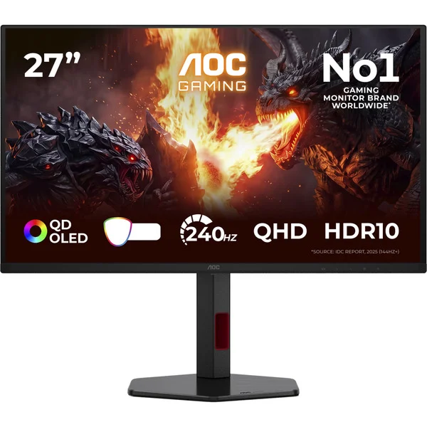 AOC Q27G4ZDR QD-OLED, Gaming-Monitor (67.3 cm (26.5 Zoll), schwarz, QHD, HDMI, DP, USB-Hub, 240Hz Panel)