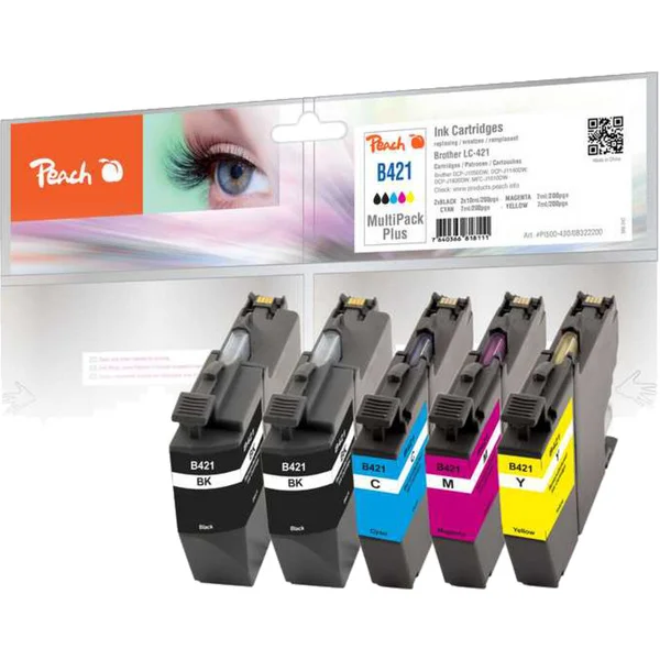 Peach Tinte Spar Pack Plus PI500-430 (kompatibel zu Brother LC-421)
